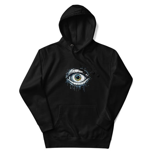 Techno Hoodie Unisex - Blue Cyberpunk Eye